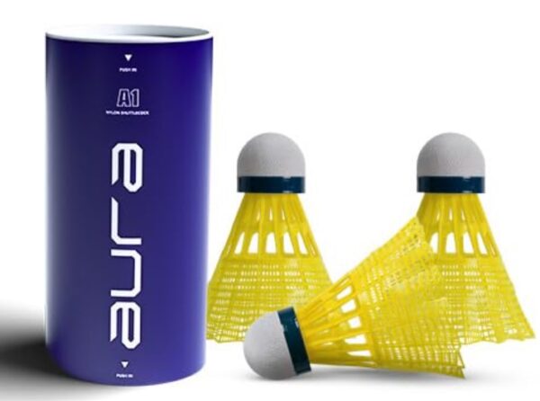 Aura Nylon Shuttlecocks Pack Of 3 Yellow Color