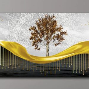 Beautiful Luxury Modern Art Of Trees And Deer Premium Wall Painting Size 2X4Ft
