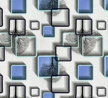 Decorative Blue And White Wallpaper 45Cm X 5M