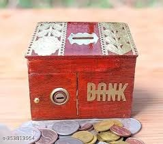 Wooden Hut Money Bank For Kids