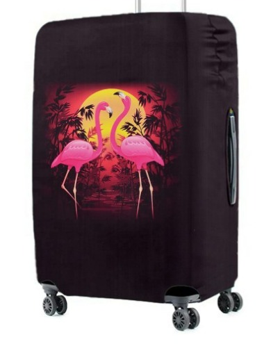 Black Printed Trolly Bag Cover