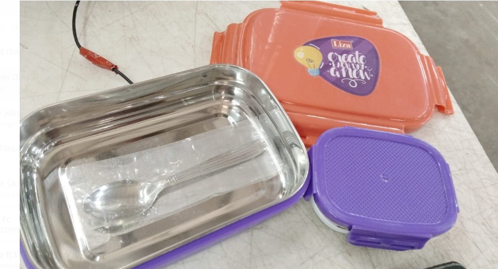 Liza Create Each Day In Purple And Red Colour Lunch Box
