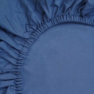 The Yellow Dwelling Double Solid Fitted Bed Sheet Royal Blue Queen With 2 Pillow