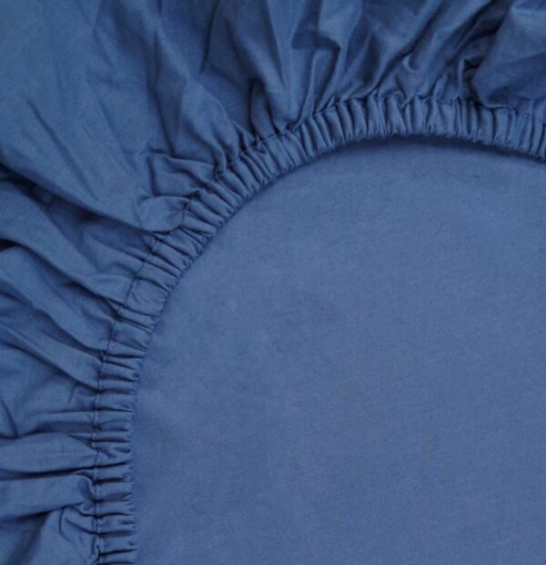 The Yellow Dwelling Double Solid Fitted Bed Sheet Royal Blue Queen With 2 Pillow