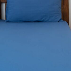 The Yellow Dwelling Solid Flat Sheet Royal Blue Single