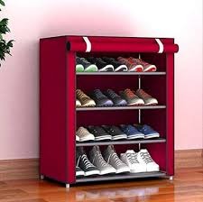Shoe Rack Cover 4 Layer Color Maroon