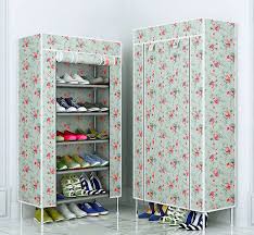 Multicolor Flower Printed Shoe Rack Cover 6 Layer