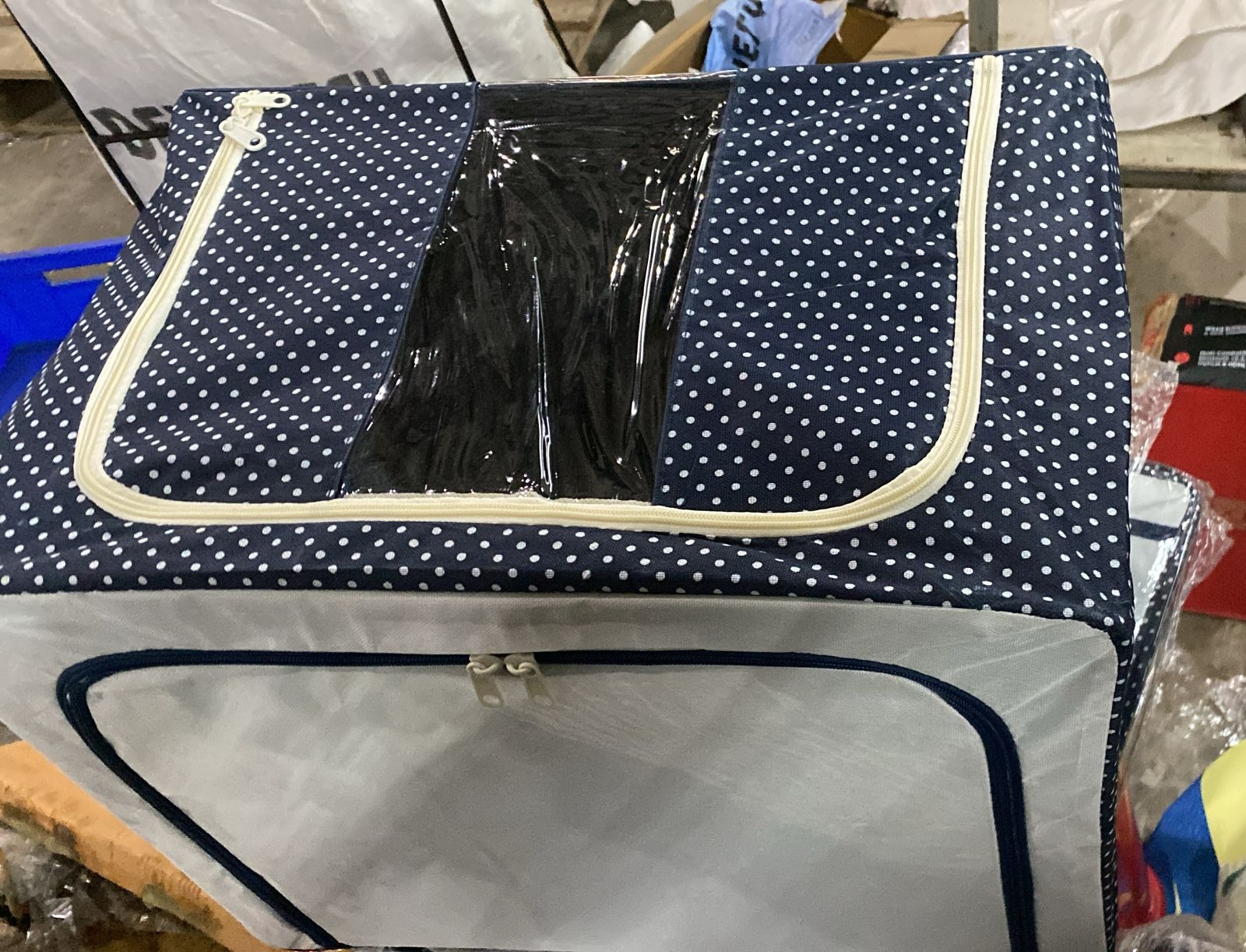 Blue And Grey Laundry Basket