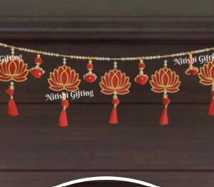 Stylish Red Lotus Flower Door Hanging Bandhanwar