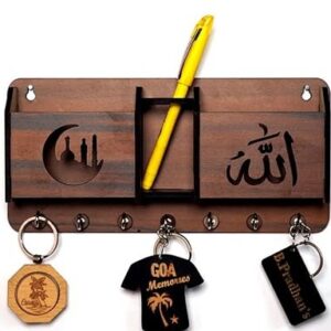 Key Holder With Mobile Holder And Charging Stand Brown