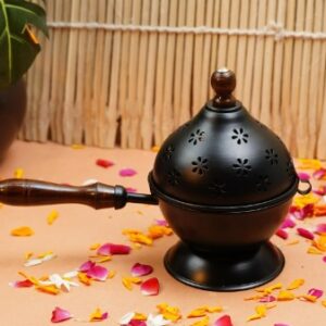 Sarvdharm Metal Incense Burner Loban Dani Dhoop Dani Aarti Metal Loban Dhoop Dani