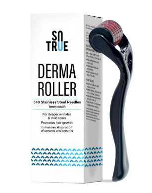 So True Derma Roller For Hair Growth And Skin Tightening 1Mm With 540 Stainless Steel Needles