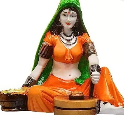 Rajasthani Lady With Chakki Showpiece