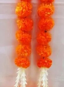 Multicolor Plastic Marigold Artificial Flower Garland With Hanging 2 Pcs