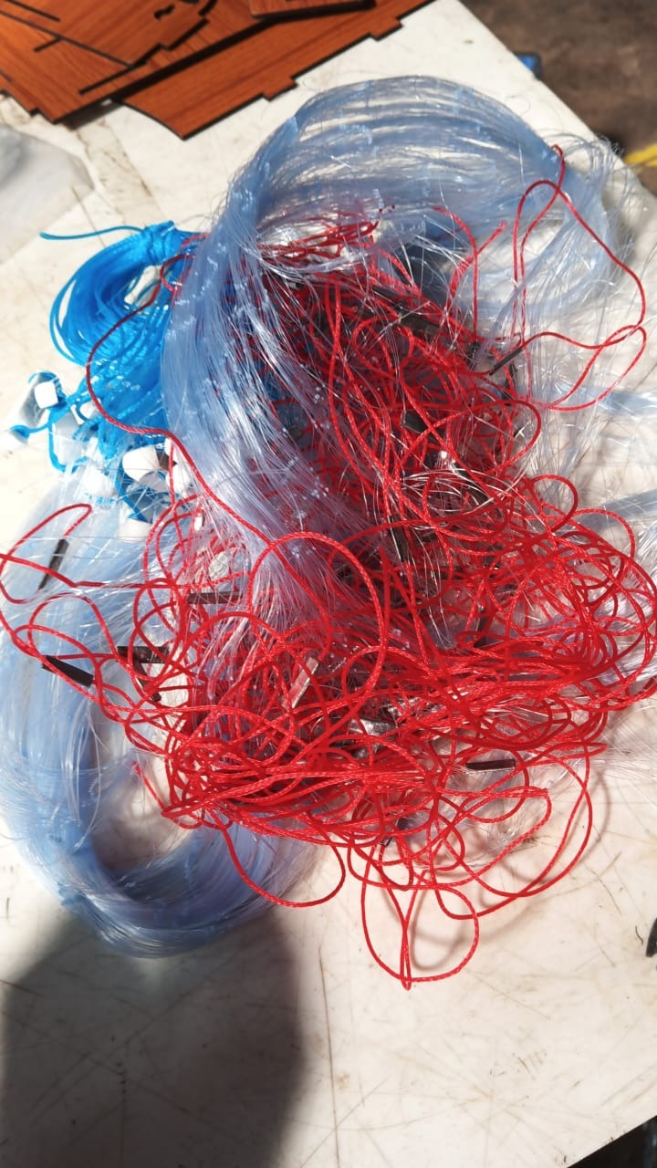 Blue And Red Colour Fish Net