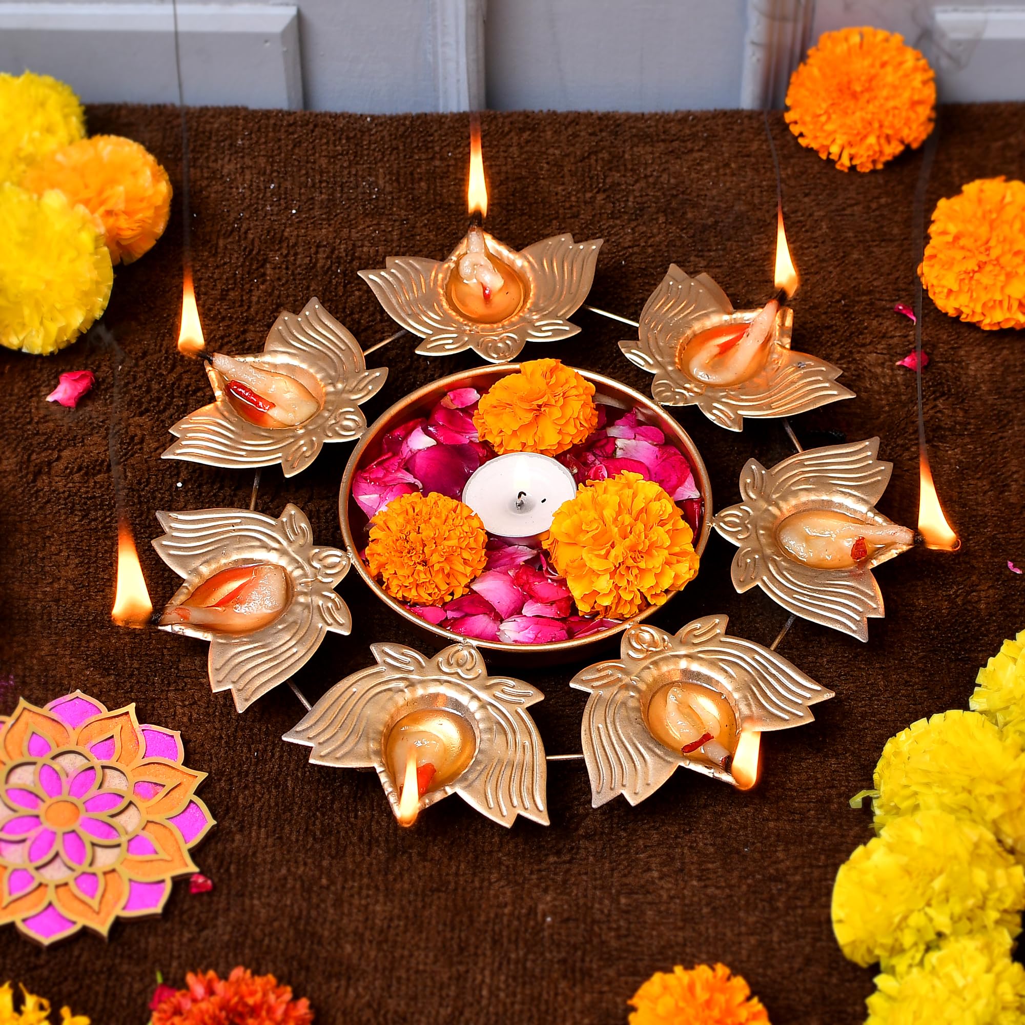 Buy Craftvatika Lotus Flower Diya Shape For Puja Tea Light Diya