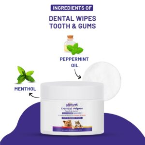 Petvit Dental Wipes Spearmint For Teeth Gums 50 Pcs