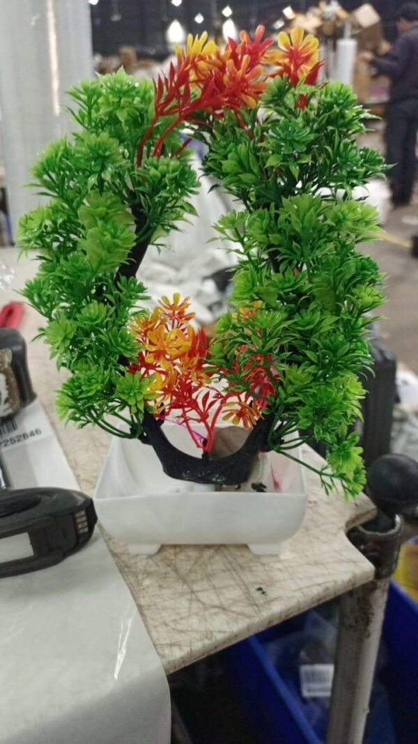 Plastic Tree With Flower Pot For Decoration