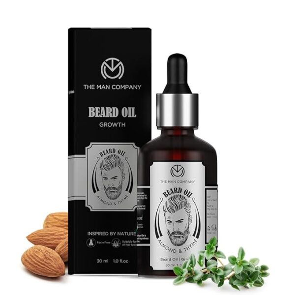 The Man Company Beard Oil For Growing Beard Faster With Almond And Thyme 30Ml