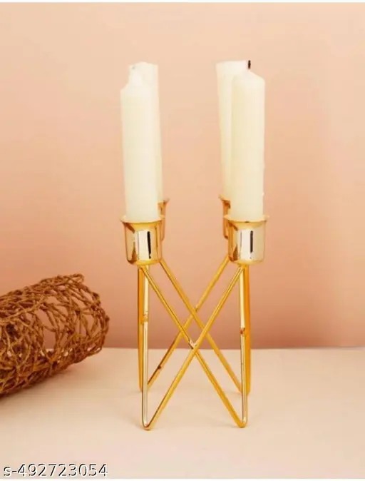 Golden Small Designer 4 Tealight Candle Holders Stand Diwali