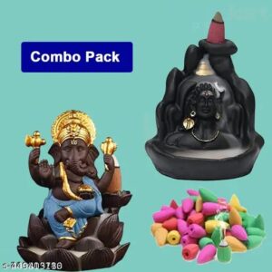 Pack Of 2 Lord Shiva Adiyogi Backflow Incense With 10 Units Of Backflow Cones