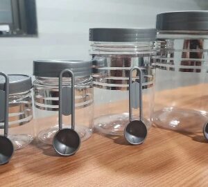 Plastic Gray Line Pet Kitchen Container Pack Of 4