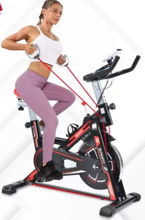 Bionfit Bnf01 Pro Spin With 6 Kg Flywheel With Friction Resistance Spinner Exercise Bike Red