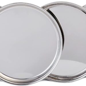 Round Plate Stainless Steel Plates Pack Of 4