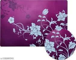 JinayaS Rectangular Pack Of 4 Table Placemats Purple Pvc
