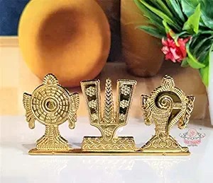 Raja Brothers Metal Tirupati Balaji Shankh Chakra Namah Decorative