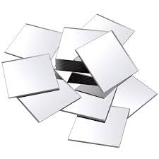 Square Shape Plastic Mirror Pack Of 25
