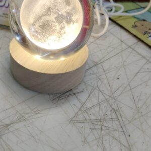 Kunya Moon Crystal Ball With Base Night Lamp