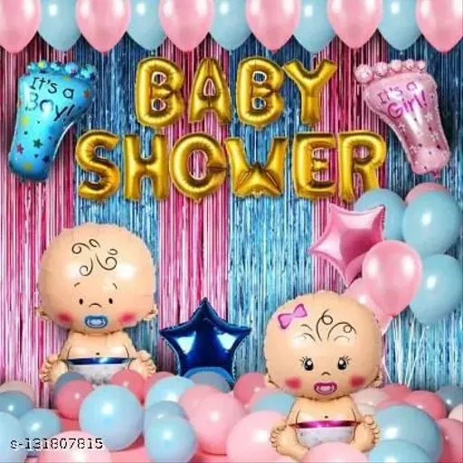 Baby Boy And Baby Girl 6 Pcs Foil Balloons Set