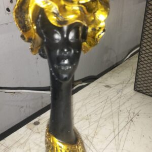 Cozzy Dera African Lady Showpiece Black Lady Figurine 11Point5 Black And Golden