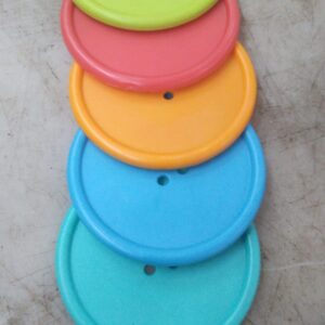 Plastic Tea Coaster With Storage Round Box Mix Color Simple And Fine Quality Pack Of 5