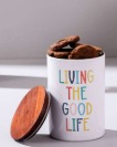 Nestroots Nestroots White Blue Printed Canister Jar