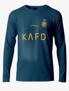 Private Label Football Full Sleeve Jersey Nasser Away Official Blue Tshirt  size 22