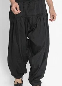 VASTRAMAY Men s Black Cotton Blend Patiala Pyjama Size 38
