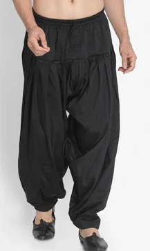 VASTRAMAY Men s Black Cotton Blend Patiala Pyjama Size 38