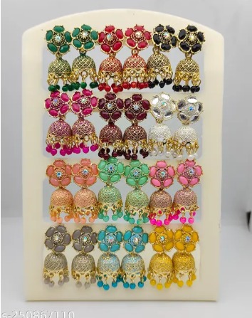 Jhumki Earrings Combo Pack of 12