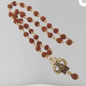 Unisex Mahadev Shiv Damru Pendant For Men Women Boys Girls Gold plated Plated Brass Necklace Set