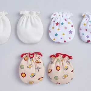 Boys Multi Coloured All Over Print Cotton Mittens Pack of 3