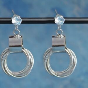 Selaya Silver Colour Statement Earrings