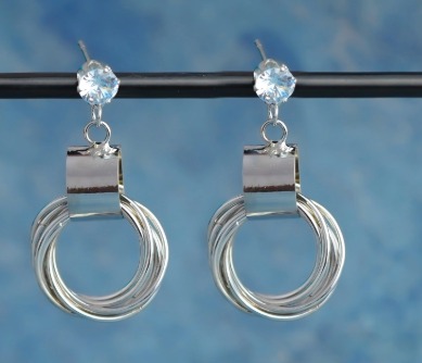 Selaya Silver Colour Statement Earrings