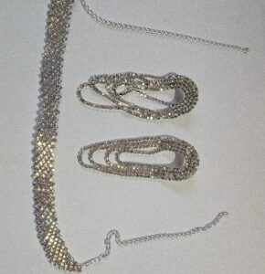 Ladies Silver Brass Oxidized Necklace Set Box