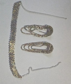 Ladies Silver Brass Oxidized Necklace Set Box