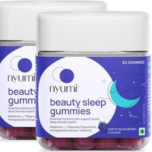 Nyumi Beauty SleepNon Addictive Melatonin Gummies for Deep Uninterrupted Sleep 50 N