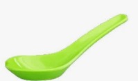 Green Colour Soup Spoon Plastic 1N
