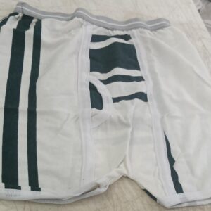 Mens White Green Color Briefs Size S