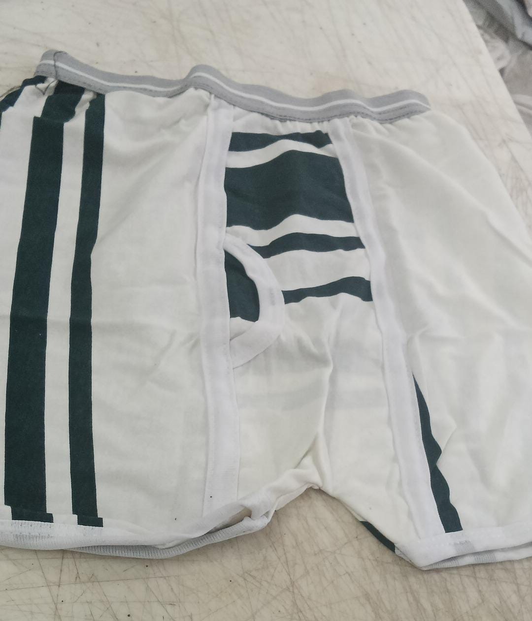 Mens White Green Color Briefs Size S